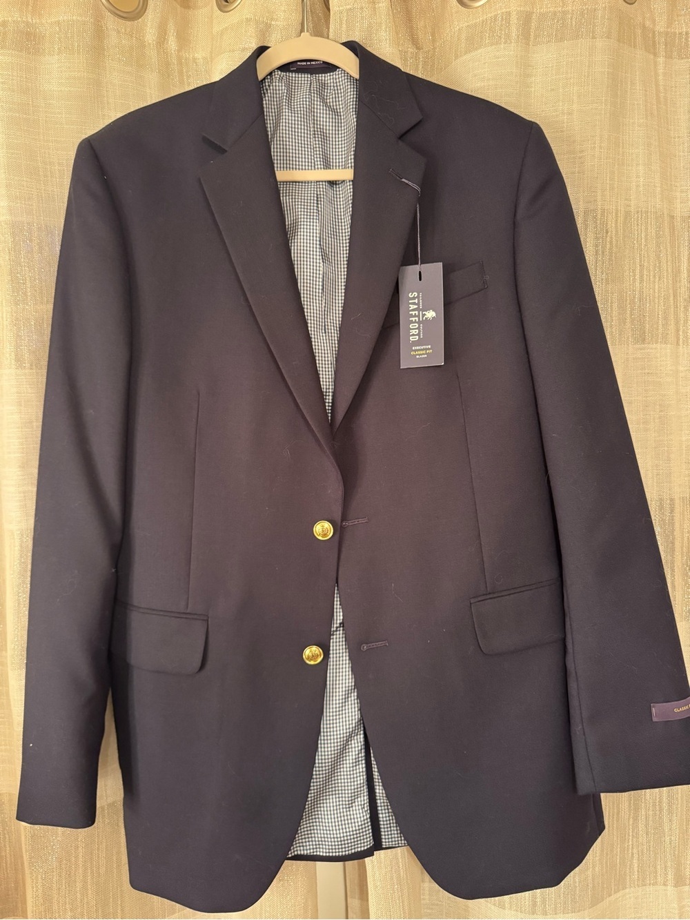 Stafford Navy Blazer with Gold Buttons - Picture 2 of 12